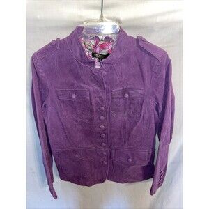 Twiggy Women’s Dressy Jacket Size Medium Purple Leather Going Out Party Fashion